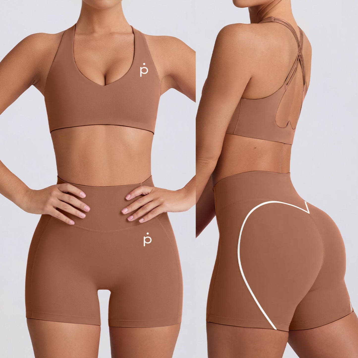 Set PowerMove - 2 piezas - Short y Sport Bra - Nude