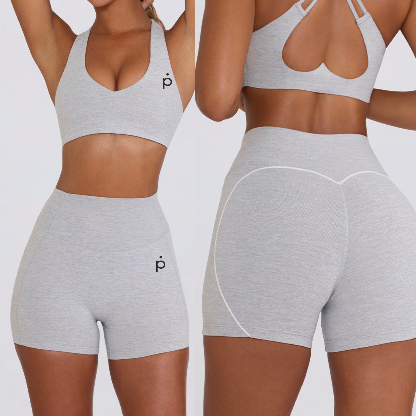 Set PowerMove - 2 piezas - Short y Sport Bra - Gris