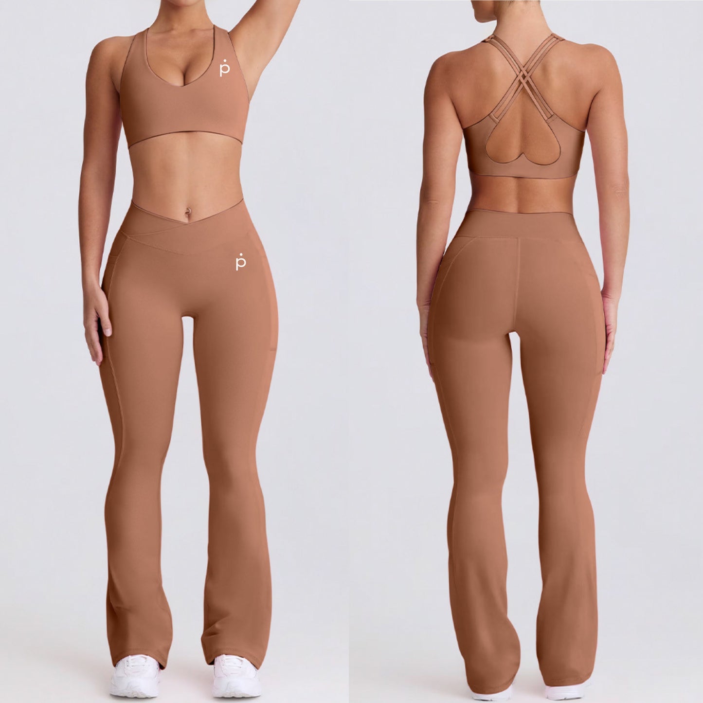 Set FlareFit - 2 piezas - Pantalón flare y Sport Bra - Nude