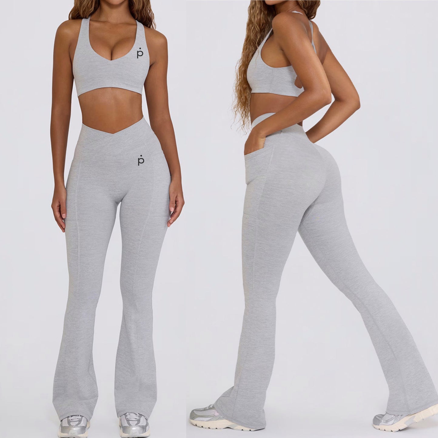 Set FlareFit - 2 piezas - Pantalón flare y Sport Bra - Gris