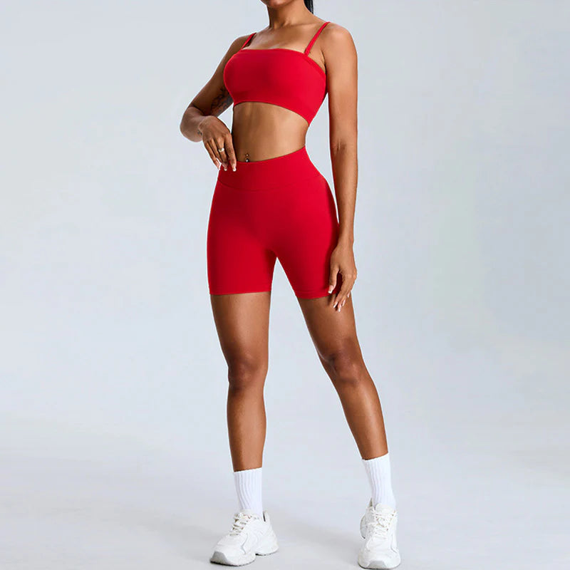 Set Ruby - 2 piezas - Short y Sport Bra - Rojo