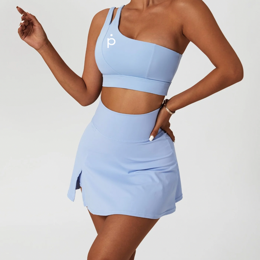 Skirt Luxe Set – 2 pieces – Sport Bra + Skirt Blue